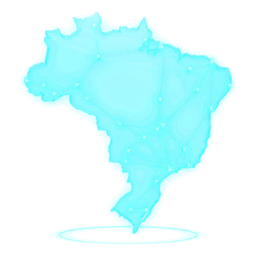 Mapa do Brasil com rede de atendimento